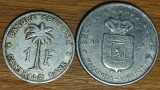 Congo belgian - Ruanda Urundi - set colonial istoric - 1 franc 1960 + 5 franci / francs 1958 - inaintea impartirii statale - rarute !