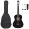 vidaXL Set de chitară clasică &icirc;ncepători, 8 piese, negru, 1/2 34&quot;