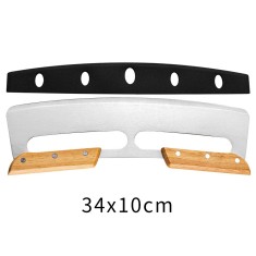 Wooden handle pizza cutter stainless steel pizza cutter with cover baking tool half-circle pizza cutter - Specification: B foto