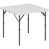 Outsunny Masă de Camping Pliabilă cu 2 &Icirc;nălțimi Reglabile, 86x86x74 cm, Alb | Aosom Romania