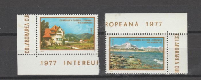 ROMANIA 1977 COLABORAREA INTEREUROPEANA Serie 2 val. LP 936 MNH**