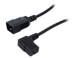 Cablu IEC C19 mamă unghiat la IEC C20 tată, 1,8m, 3x1,5mm&sup2; PVC