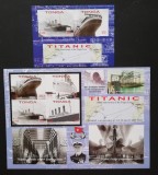 TONGA- Dezastrul Titanic,1 M/Sh.+1 S/Sh.Neobliterat-Nedantelat-T 42