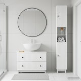 Cumpara ieftin Set de dulapuri pentru baie, 2 piese EDE Alb foarte lucios