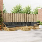 vidaXL Set de canapele de exterior 8 pcs Alb și antracit Poliester 3390902