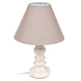 Veioza pentru noptiera, Style Wood, Ceramica/textil, Crem, 35 cm ConceptSeller