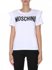 Tricou dama MOSCHINO ROUND NECK T-SHIRT 07015440 1001 Alb foto