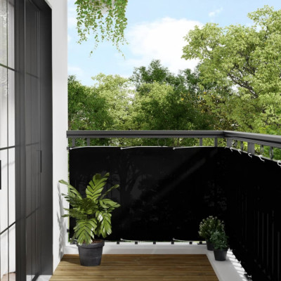 Paravan de balcon, negru, 90x800 cm, 100% poliester oxford foto