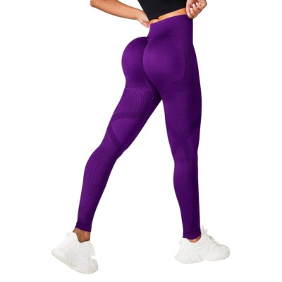 Colanti Sport Eleganti, Talie Inalta si Efect Push-Up, Violet - S foto