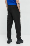 Tommy Jeans pantaloni de trening din bumbac barbati, culoarea negru, neted