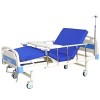 Pat spital rabatabil profesional medical cu saltea 4 sectiuni, suport 200kg, reglabile spate/picioare, manivela otel, roti frana