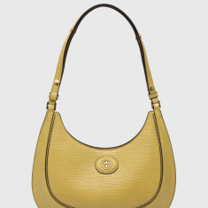 Tory Burch poseta de piele culoarea galben