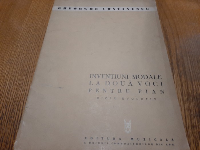 INVENTIUNI MODALE LA DOUA VOCI PENTRU PIAN - Gh. Costinescu - 1964, 27 p.