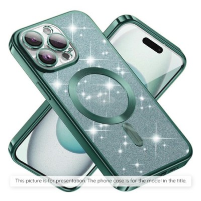 Husa pentru Samsung Galaxy S25 - Techsuit Luxury Glitter MagSafe - Light Green foto