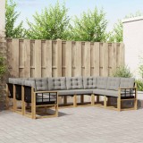 vidaXL Set de canapele de exterior cu pernă 9 pcs Alb și gri deschis 3389865