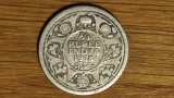 India Britanica - moneda argint 917 - 1/4 quarter rupee 1918 - George V -raruta!, Asia