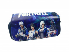 Penar Fortnite, doua compartimente, 21 cm, negru cu imprimeu Fortnite model 1 foto