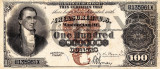 100 dolari 1880 Reproducere Bancnota USD , Dimensiune reala 1:1