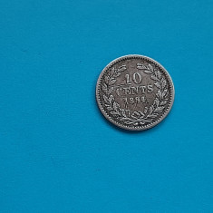 10 Cents 1884 Olanda-RAR !!!-Argint