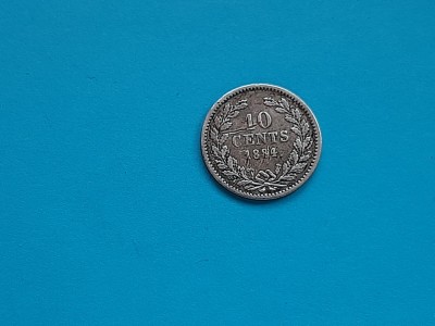 10 Cents 1884 Olanda-RAR !!!-Argint foto