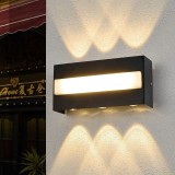 Cumpara ieftin Aplica LED dreptunghiulara, negru, Exterior, 12W, IP65, lumina Calda