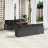 VidaXL Set de canapele pentru grădină 9 pcs Negru Rattan poli