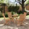 Set de gradina 5 buc. Maro Lemn Teak Solid - 1