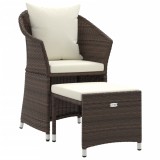 Cumpara ieftin Set mobilier de gradina cu perne, 2 piese, maro, poliratan