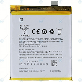 Baterie OnePlus 6 (A6000, A6003) BLP657 3300mAh 1031100004 foto
