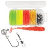 Set shad-uri 6 cm + jig + varteje &amp; agrafe, 20 buc/set, Baracuda