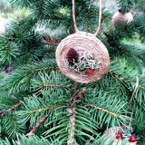 Set 6 globuri din sfoara de iuta, decoratiuni pentru Craciun