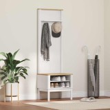 vidaXL Dulap pentru hol FLORO Alb 50 x 40 x 158 cm Lemn de pin masiv 42011246