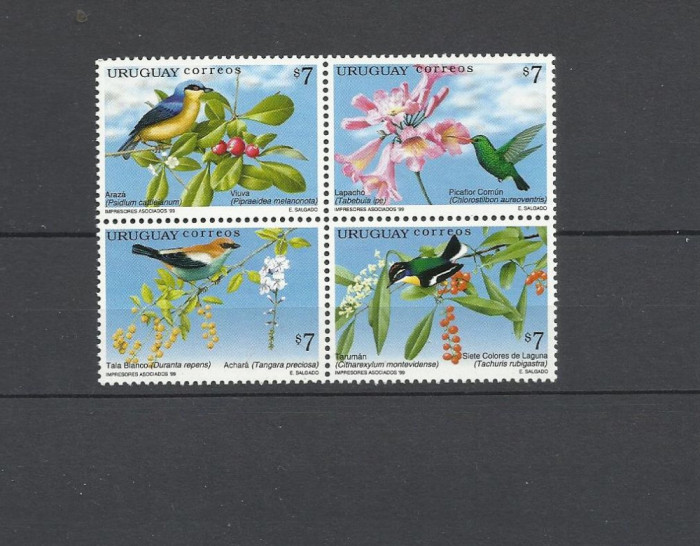 URUGUAY 1999 FAUNA PASARI COLIBRI