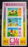 Barbuda 1974 sport fotbal Cupa Mondială Germania 74 bloc neștampilat