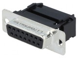 Mufă mamă D-Sub 15 PIN pentru cablu-bandă IDC 5A 250V 20m&Omega;