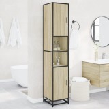 vidaXL Dulap baie stejar sonoma 35x37,5x188,5 cm lemn prelucrat/metal