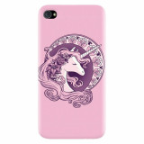 Husa silicon pentru Apple Iphone 4 / 4S, Purple Unicorn