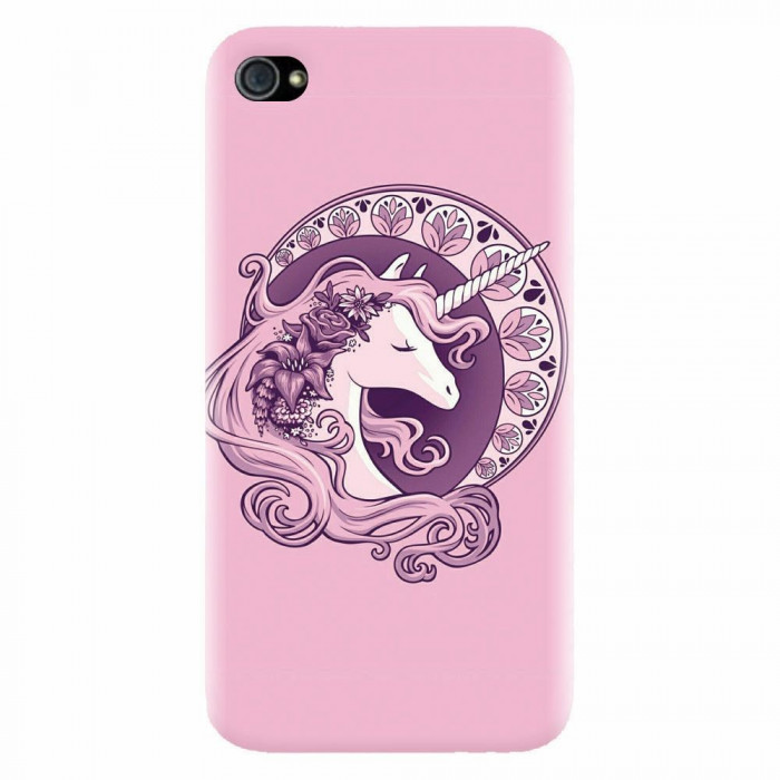 Husa silicon pentru Apple Iphone 4 / 4S, Purple Unicorn