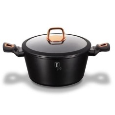 Oală marmorată cu capac 6.1L, 28 cm &ndash; Berlinger Haus BH1931N, Black Rose Edition