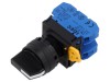 Comutator rotativ negru 22mm cu 1 NO x2