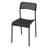 Scaun Plastic Exterior Stivuibil Negru, 77cm, Rezistent, Cadru Metalic, 110kg