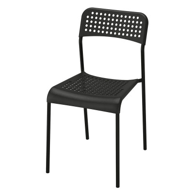 Scaun plastic pentru exterior, stivuibil, inaltime 77 cm, Negru foto