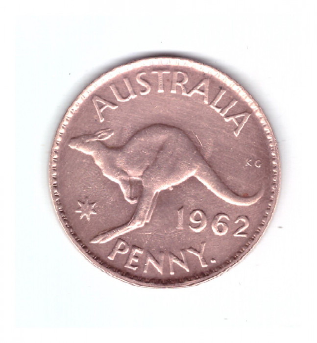 Moneda Australia 1 penny 1962, stare foarte buna, curata
