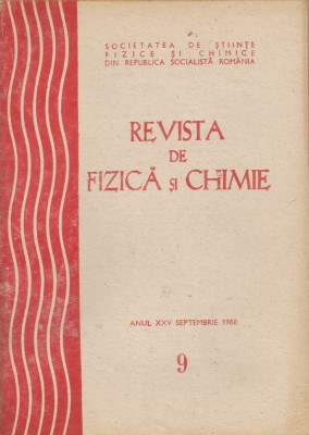 Rom&amp;acirc;nia, Revista de Fizică şi Chimie, nr. 9/1988 foto