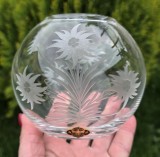 VAZA VINTAGE DIN CRISTAL, KISSLINGER A RATTENBERG, TYROL, MODEL FLOARE DE COLT
