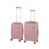 TraveLux Voyager V set valiză rulantă aur roz