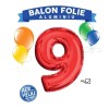 Balon Cifra 9 Aniversare, Folie Aluminiu, 81cm, Rosu, Petrecere Copii
