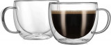 Căni de cafea din sticlă mari de clasă 11,8 oz, cană espresso izolată cu pereți, Oem