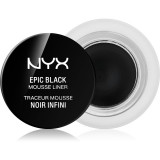 NYX Professional Makeup Epic Black Mousse Liner eyeliner rezistent la apă culoare 01 Black 3 ml