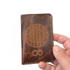 Portofel, personalizabil, din piele naturala, compartiment marunt, Jack 2 M, Maro antichizat, Elyk Creation